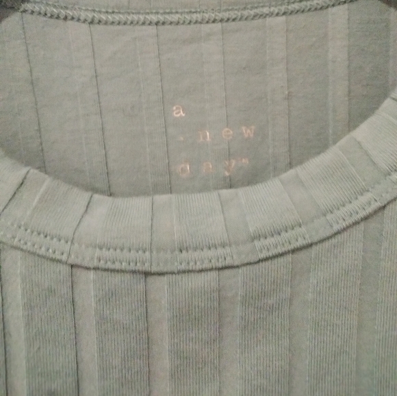 A New Day Blue Ribbed Long Sleeve Crew Neck Top - Picture 4 of 5